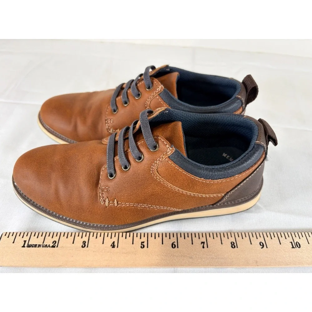 Holiday 2M Youth Boy's  Brown No-Tie Bungee Laces Memory Foam Dress Shoes Sonoma
